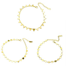 js006 18K gold plated sequins ankle bracelet for women ankle fancy chains bracelets beach foot anklets